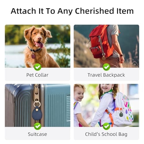 LZHRISING Burgundy Genuine Leather Apple Airtag Holder, Air Tag Case Gps Tracker, Airtag Keychain Accessories, Gps Case with Key Ring for Key Chain,Wallet,Luggage,Cat,Dog,Pets — view 6
