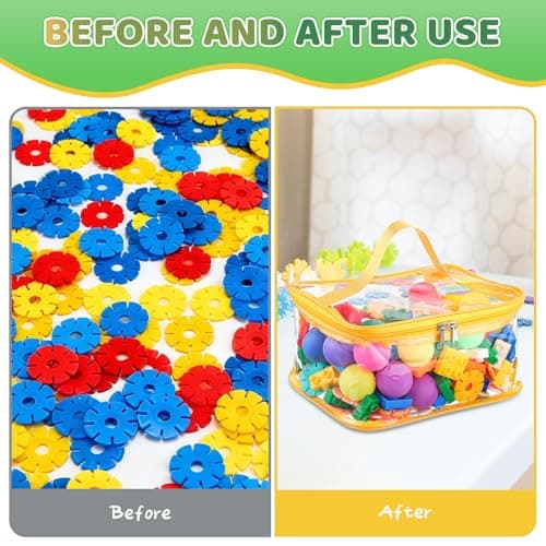 6 Pack Clear Toy Storage Bags, PVC Waterproof Toy Organizer, Colorful — view 6