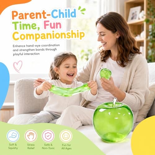 Apple Squishy Fidget Toy, Realistic Fruit Design Stress Ball — view 6