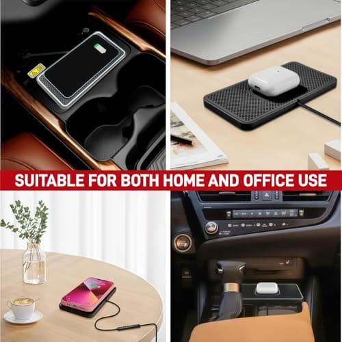Wireless Car Charger for Ford Transit Custom EV 2023 2024 2025 2026,15W Fast Wireless Charging Pad,Non Slip Car Phone Charging Mat,Car Charger,for iPhone,Samsung,Google,Type C — view 6