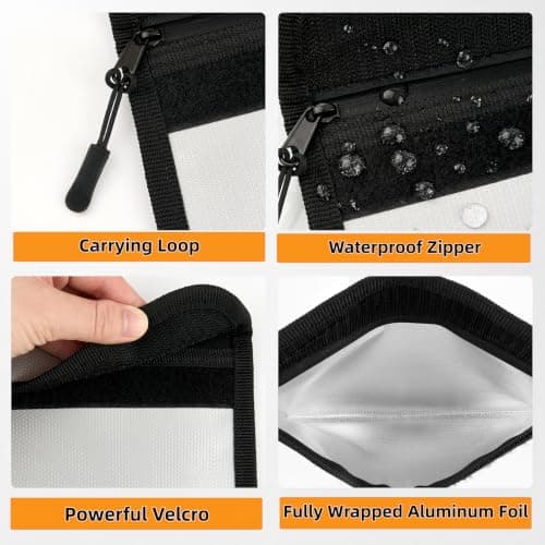2 Pack Fireproof Bag Fireproof Document Bag Fire Proof Money Bag for Cash — view 5