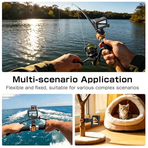 Quick Release Camera 360 Strap Mount Flexible Wrap Band for Go Pro Hero, Pocket 4/3, Insta360, Akaso Action Cameras, Non-Slip for Bike Motorcycle Handlebar Treadmill Stroller Roll Bar Ski Pole Tube — view 2