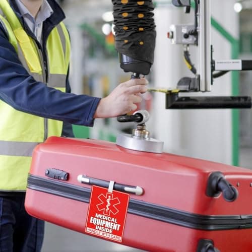 10 Medical Equipment Inside Tag Card, 2 Red Fragile Equipment Inside Tag Medical Equipment ID Identification Luggage Tags, 8 Handle with Care Labels for Medical Supplies (Combination) — view 6