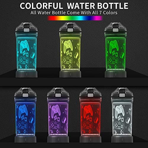 Lightzz Kids Water Bottle with 3D Glowing Game Console LED Light - Tritan BPA Free - Travel Cup Gift for Back to School Girl Boy Child Holiday Camping Picnic - 14 Oz — view 2