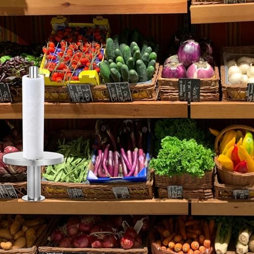 PRETYZOOM Grocery Bag Holder Stand for Bulk Bags with Sturdy Stainless Steel Construction and Ergonomic Space Saving Design for Dry Goods Areas and Packaging Needs — view 5