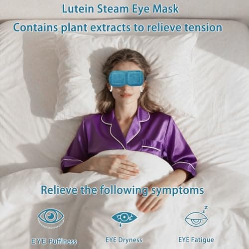 ZHAOCAI 20 Packs Steam Eye Masks, Self Heating Disposable Heated Eye Mask with Lutein, Warm Compress Sleep Eye Patches for Adults, Travel Essentials & Relaxation Gifts for Women — view 2