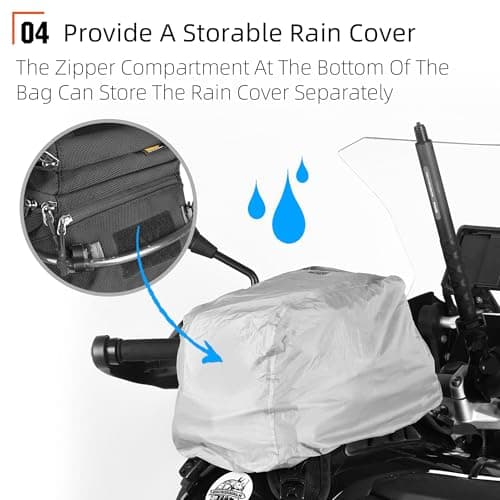Rhinowalk Motorcycle Travel Luggage Tank Bag Motorcycle Backpack with 1.5L Water Bladder MOLLE System Fits Honda Yamaha Suzuki Kawasaki Harley-Black — view 6