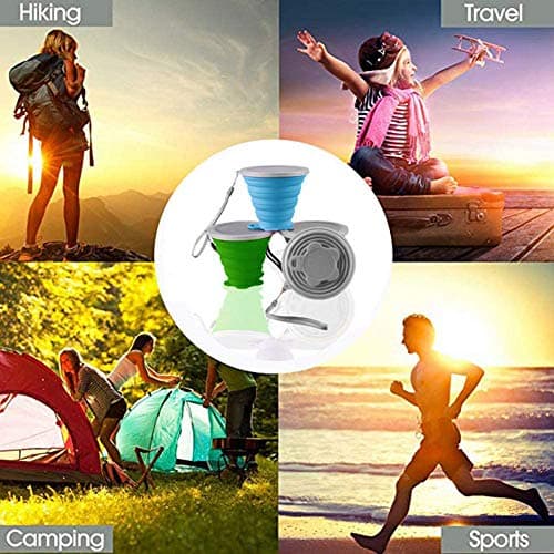 ddLUCK Silicone Foldable Cup, Travel Camping Mug with Plastic Sealing Lid — view 5