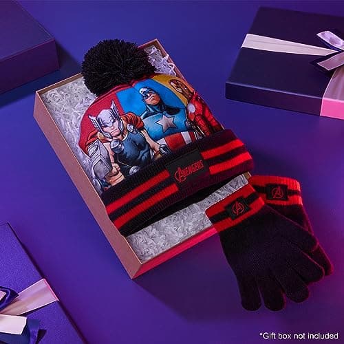Marvel Boys Winter Accessories Set, Cosy for School Travel - Gifts for Boys (Black Avengers 2 Pcs) — view 2