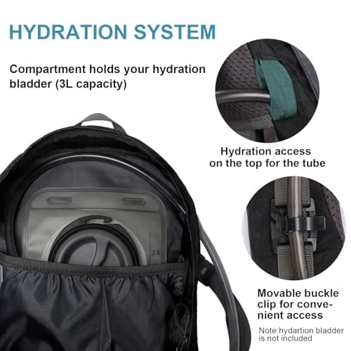 Outplea Internal Frame Hiking Backpack with Back Support, Breathable Trekking Rucksack with Rain Cover, Daypack for Camping mountaineering Travel — view 6