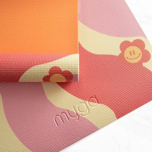 Myga Printed Yoga Mat - 6mm Thick Non-Slip Exercise Mat for Yoga, Pilates, Meditation and Fitness - Lightweight Travel Yoga Mat for Men and Women - Choice of Design (Groovy) — view 6