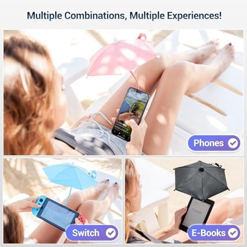 Magnetic Mobile Phone Umbrella Shade for Sun & Rotatable Phone Ring — view 5