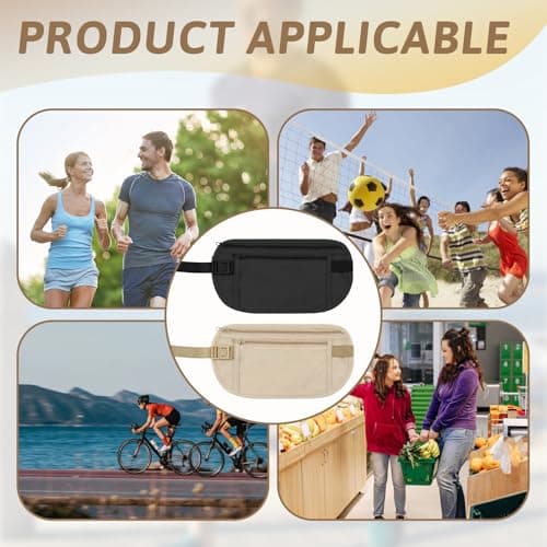 2 Pcs Secure Travel Money Belt Anti-Theft Waterproof Pouch Passport Holder — view 4
