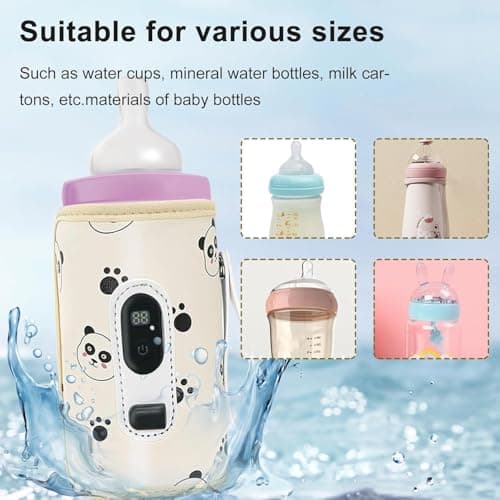 Segrehy Portable Baby Bottle Warmer, USB Rechargeable for Travel, Fast & Even Heating with Precise LCD Display for Safe Temperature Control, Fits Most Bottles, Days Out, Nursery & Home Use — view 3
