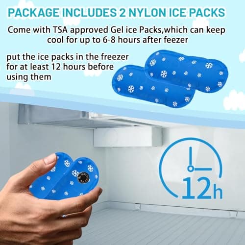 RJFUJP Insulin Cooler Travel Case, Monjaro Travel Case with 2 Ice Packs, Insulin Pen Case for Diabetic Supplies, Lightweight Durable Small Storage Black Insulin Travel Cases Cooler for Flight — view 6