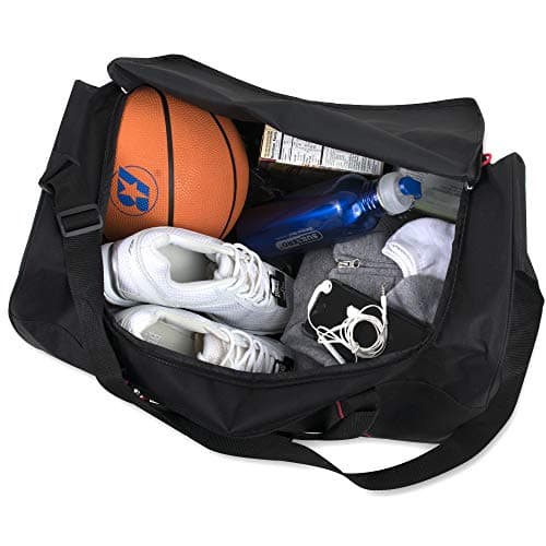 55 Litre Canvas Duffle Bags for Men & Women for Traveling, the Gym, and as Sports Equipment Bag/Organizer (Black) — view 2