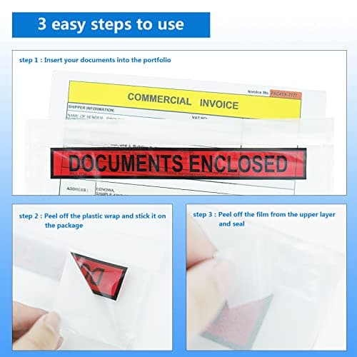 PACK4YA Document Enclosed Wallets 225 x 165 mm A5 Peel and Seal Envelopes for Invoices, Packing Lists or Notes, Self Seal Packaging Packing Shipping Postage Pouches Bags (Pack of 100) — view 4