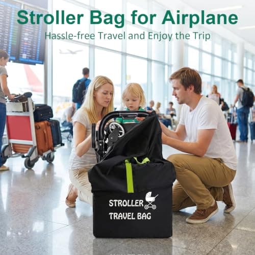 YooGoal Stroller Bag for Airplane 60x40x105cm, Pushchair Travel Bag Large Capacity Pram Cover for Gate Check Waterproof Buggy Accessories Suitable for Most Pushchairs — view 5