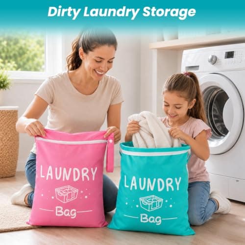 Minicoco 4PCS Waterproof Travel Laundry Bags For Dirty Clothes Small — view 5