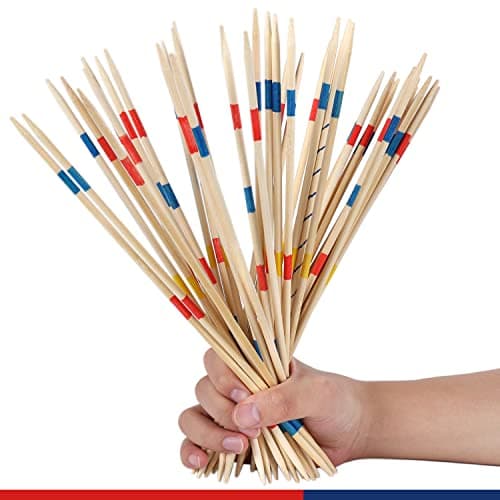 Gonoelec 41 Piece 12 Inch Bamboo Pick Up Sticks Game Classic Table Game Fun Family Board Game Gift for Adults and Kids — view 5
