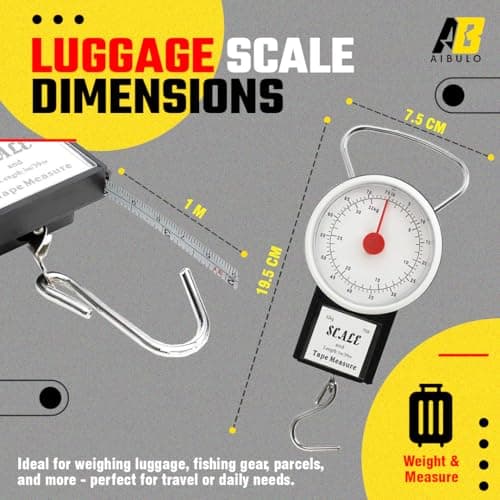 Aibulo Pack of 2 Portable Luggage Scales 32KG Capacity – Compact Handheld Travel Weighing Scales with Built-in Tape Measure for Suitcases and Bags — view 4