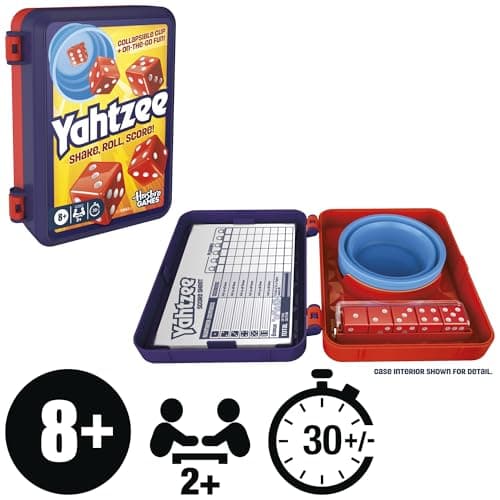 Yahtzee Dice Game | With Collapsible Cup & Storage Case | Fun Family Games for Children, Teens, Adults | 30 Mins | 2 or More Players | Ages 8+ - English Version — view 2