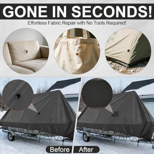 Canvas Repair Patches 4 x 79 inch Waterproof Fabric Tape (Grey — view 5