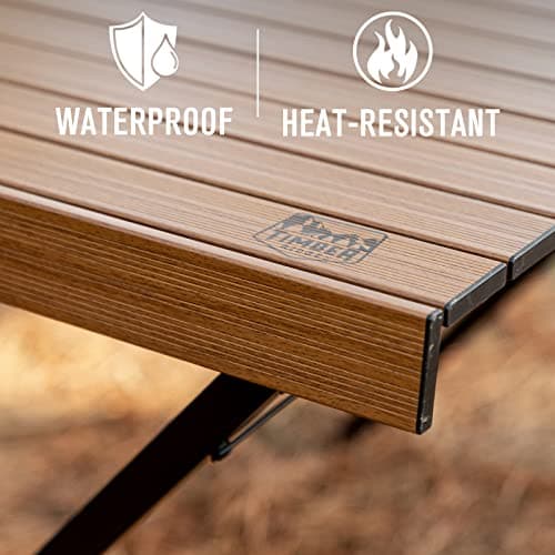 TIMBER RIDGE Roll up Camping Table That Fold up Height Adjustable 108x71cm — view 5