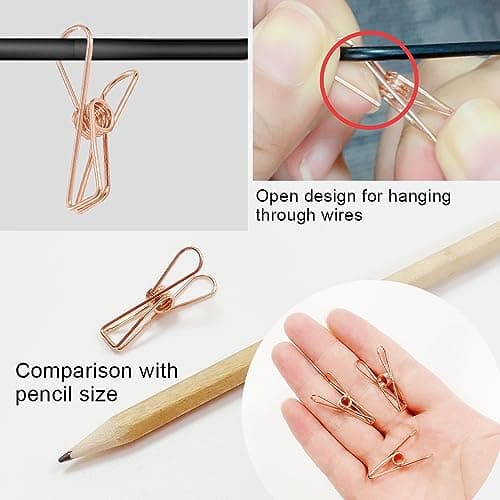 UMCHU 50 Mini Clip for Photos, Outdoor Tent Canvas, Red and Gold Binding Clips, Snack Closure — view 6