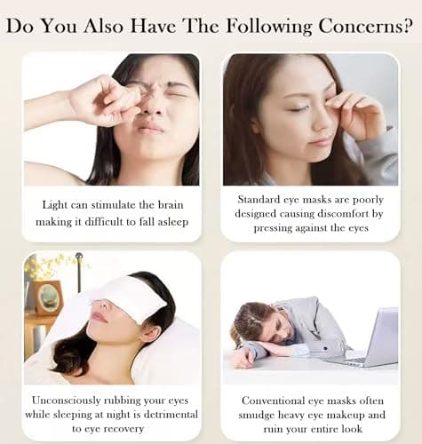 100% Blackout Sleep Mask for Women & Men, Zero Pressure 3D Contoured Eye Mask for Sleeping with Adjustable Strap for Side Sleepers,Ultra Soft Lycra Blindfold for Travel & Sleep&Nap,Black — view 6