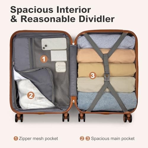 Kono Medium Suitcase, Lightweight Hard Shell Checked Luggage — view 6
