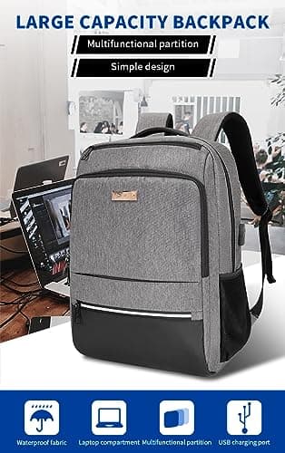 Flex Waterproof Business School Laptop backpack Cpllege Rucksack Men Women Fits 15.6'' Laptop Large Lightweight Travel Black Backpack Cabin Bag With USB Portal Padded Shoulder Straps Padded Back panel — view 2