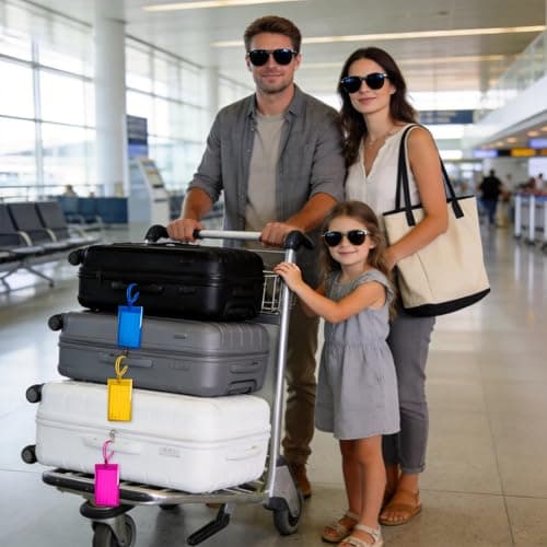 Luggage Tags, 4Pcs Baggage Labels, Suitcase ID Tag Set, Handbag Tag Labels Travel Accessories for Checked Luggage, Hand Luggage and Backpacks — view 2