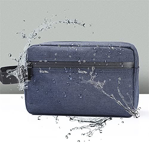 Toiletry Bag for Men, Etercycle Portable Travel Wash Bag, Waterproof Toiletries Cosmetic Organizer Bag, Gym Shaving Shower Bathroom Bag, Dopp Kit Make Up Bag with Handle (Deep Blue) — view 5