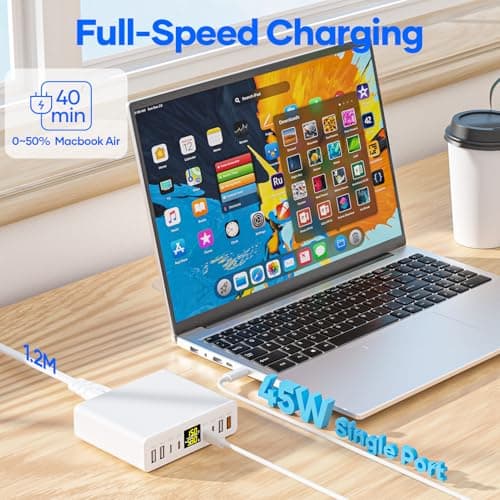 YSYFAD 200W USB C Charger 8-Port with LED Display, USB Charging Station GaN — view 5
