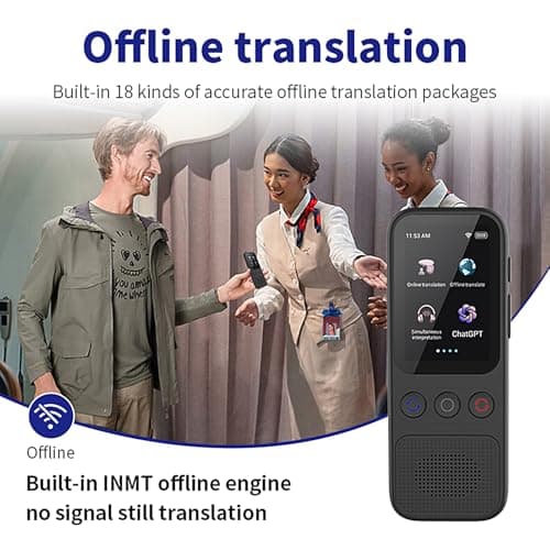 Portable Foreign Translator - 3.5 Inch HD Touchscreen Photo Translation, Noise Canceling Microphones, 1500mAh Long Battery Life, Electronic Pocket Interpreter | for Office — view 4