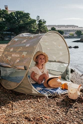 BÉABA, Beach Tent – Baby UV Protection Tent, Maximum Sun Protection UPF 50+, UV Filtered, 360° Ventilation, Mosquito Nets, Spacious, Pop-Up System, Carry Bag, Breezy, Khaki — view 6