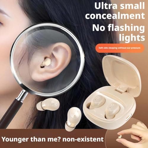 Invisible Sleep Earbuds for Side Sleepers,2026 New Mini Invisible Headphones,Bluetooth 5.4 True Wireless In-Ear Earphones,Hidden Earbuds Waterproof,Soft in-Ear Ear Plugs for Sleeping,Working,Travel — view 3