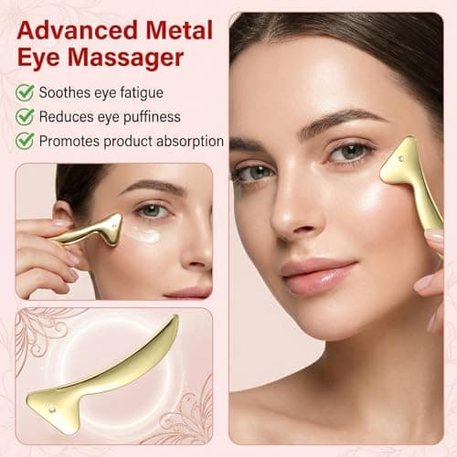 10PCS Under Eye Patches Silicone, Reusable Eye Patches Silicone Patch Under Eyes Mask Reusable Overnight with Metal Eyes Cream Applicator, Tin Case for Dark Circles and Puffiness Effect to Fine Lines — view 2