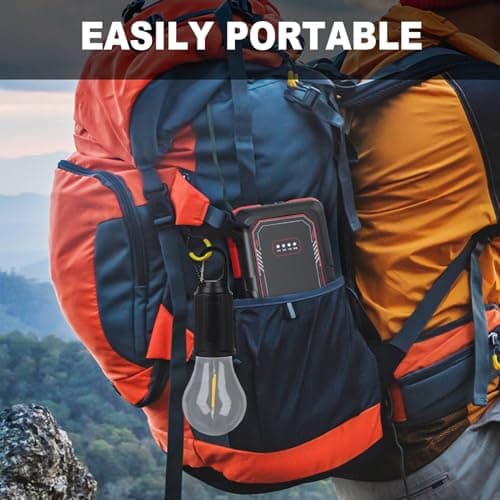 Rechargeable Camping Lights for Tents, 2 Pack Retro LED Camping Tent Lantern 3 Lighting Modes Tent Lamp Portable Emergency Camping Lights with Clip Hook for Camping Hiking Fishing, Backpacking — view 6