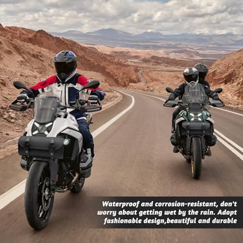 Griwuut Motorcycle Saddle Bags, Universal Waterproof PU Leather Motorbike Storage Bag, Practical Outdoor Carry Pouch with 2 Buckle Straps — view 5