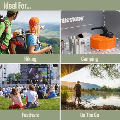 Milestone Camping 63970 1L Whistling Camping Kettle/Durable and Lightweight/Pouring Spout and Heat-Resistant Handle/Ideal for Camping, Fishing, Workshops and Garages — view 4