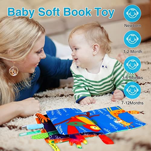 Dacitiery Baby Soft Cloth Book, Washable Sensory Book Toy for 0-24 Months — view 6