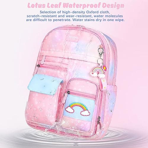 Aedcbaide School Bags for Girls with Stationery Set, Refrigerator Door Kids Backpack Rucksack for Primary School, Lightweight Pink School Bag for 8-10 Years Old (Girls, Pink) — view 6