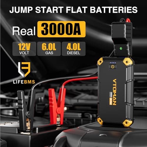 VTOMAN V6 Plus 3000A Jump Starter for 6.0L Petrol & 4.0L Diesel 12V Vehicle — view 2