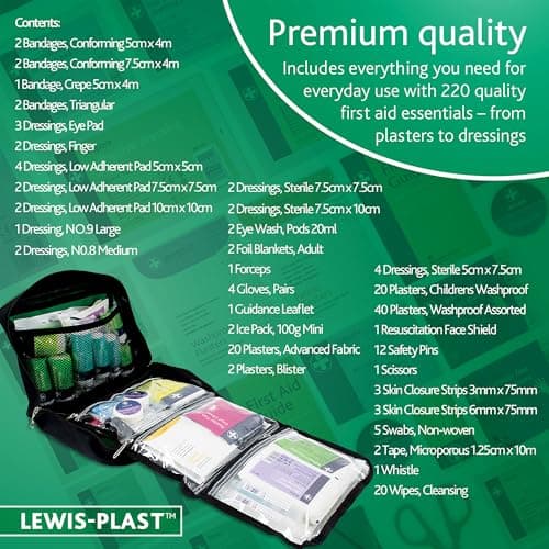 First Aid Kit Bag - 220 Piece Survival Kits - Safety Essentials for Travel, Car, Home Camping, Work, Hiking, Holiday, Outdoor Activities - Pack Supplies - Large (Package may vary) — view 6