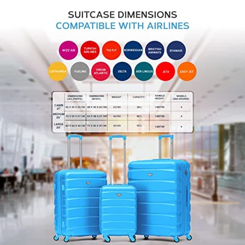 Flight Knight Lightweight 4 Wheel ABS Hard Case Medium Suitcase Approved for Over 100 Airlines Including easyJet, British Airways, Ryanair, Jet2, Emirates & Many More - Check-in Medium Size 25" — view 3
