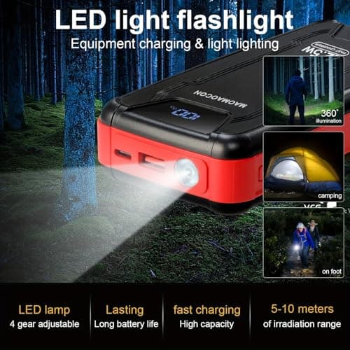 Power Bank 27000mAh PD3.0 QC4.0 22.5W Fast Charging PD20W PowerBank Portable Charger With LCD Display Flashlight & Dual USB Ports for Smartphones Tablets Travel Camping Outdoor (Milliamp Hours, 27000) — view 5
