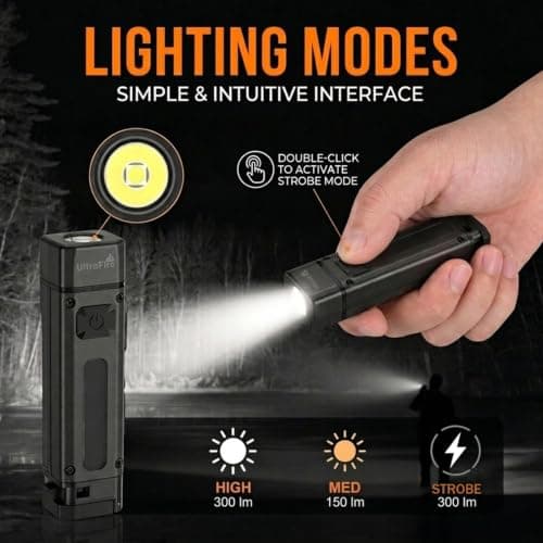 ULTRAFIRE Mini Rechargeable EDC Keychain Flashlight 3-in-1 Pocket Light — view 3