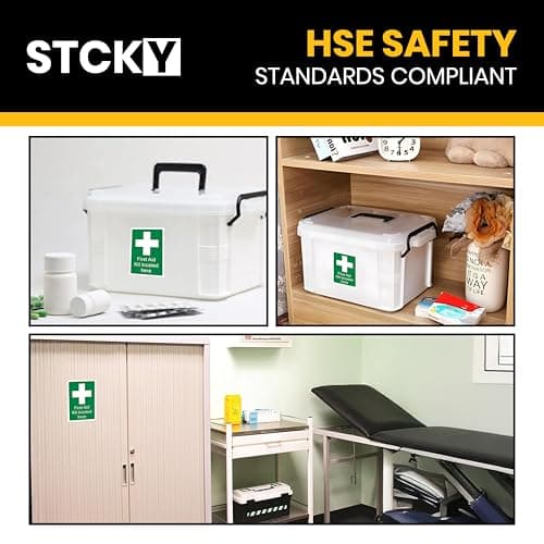 stick4safety First Aid Kit Signs, Vinyl, 15 x 20 cm, Pack of 3 — view 5